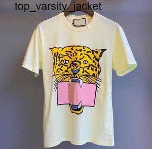 Ny 23SS Summer T-shirt för kvinnor Herrstrupar med bokstäver Animal Printed Designer kortärmad lady casual womens Herrkläder T-shirt