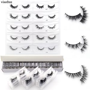 False Eyelashes Visofree 30/60/100 Pairs Mink Lashes No Box 3D Mink Eyelashes Short Natural Mink False Eyelash in Bulk Cruelty-free Makeup Lash 230725