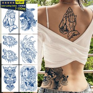 Namaste Tattoo Stickers Waterproof Sleeves Durable Juice Semi-Permanent Fish Owl Water Waves Ink Anime Simple Temporary Tattoos