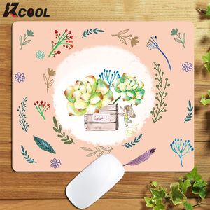 Almofada de mouse de borracha para cactos de flores frescas, lisa, antiderrapante, mesa pequena, almofada de aprendizado para escritório, almofada para jogos e esportes