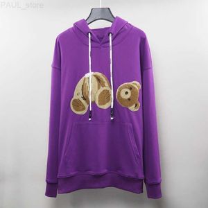 Мужские толстовок дизайнер мужчина для женской толстовки Tech Purple Coolies Teddy Bear Hoodie Женская рубашка с длинным рукавом модные толчки L230725