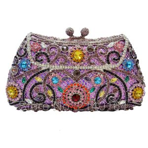 Kvällspåsar Deluxe Crystal Clutch Bagswomen Wedding Bridal Handbag Pouch Soiree Pochette Red Heart Bag 88284 230725