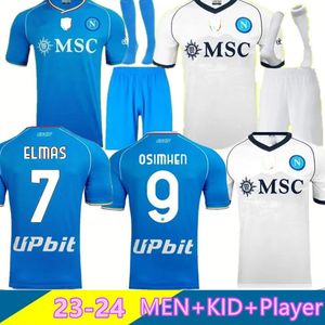 23 24ナポリサッカージャージKvaratskhelia Naples Maglia Osimhen Maradona Shird 2023 2024 Zielinski Insigne Mertens Uniform Aldult Kids Kit Lozano SSC 02