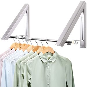 Cabides Racks Retrátil Oculto Alumínio Dobrável Montado na Parede Cabide de Secagem Cabide Pendurado Casaco Camisa Calças Economia de Espaço Armazenamento Secador 230725