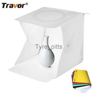 Flash Diffusers TRavor Photo Box 20*20*20cm Portable Photography Studio Softbox LED Light Box med Light Dimmer Foldbar för Display Photo Tent X0724 X0724