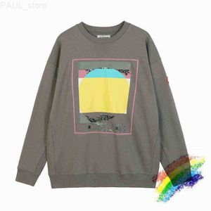 Camisolas masculinas Oversize Cavempt Ce com gola redonda e mulher de alta qualidade Vintage pintura abstrata com estampa de pôr do sol Moletons Cav Empt T220721 L230725