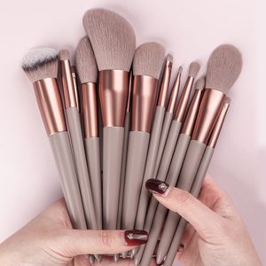 Ferramentas de maquiagem 13 pçs conjunto de pincéis de maquiagem com saco macio fofo para cosméticos fundação blush em pó sombra pincel de maquiagem ferramentas de beleza 230724