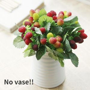 Dekorative Blumen, künstliche Erdbeeren, 4 Bündel, künstliche lebensechte Früchte, Requisiten, Dekoration für Zuhause, Hochzeit, Party, Dekoration