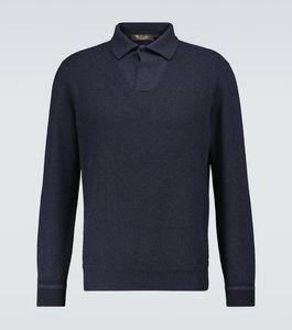 Camisa Polo Masculina Designer Loro Piana Baby cashmere polo sweater Moda Outono e Inverno Tops