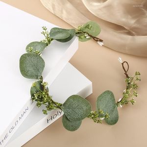 Headpieces Mori Style Fresh Festival Headwear Accessories Eucalyptus Handmade Garland Headband Trip Shoot Pography Hair