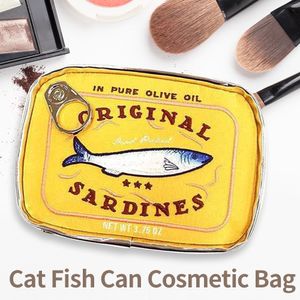 Canned Sardines Style Bath Travel Bag Cute Toiletry Bag Creative Portable Fashion Zipper Multi-function for Weekend Vacation