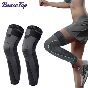 Armbenvärmare Bracetop Anti-Slip Länge Knädyna Långbenärmad Bandage Compression Knee Brace Running Sports Warmth Elastic Kne Protector 230725