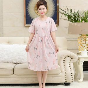 Women's Sleepwear Summer Sexy Nightwear Knitted Cotton Women Night Gown Short Sleeve Thin Sweet Loose Ladies Nightdress