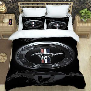 Mustang car printed Bedding Sets exquisite supplies set duvet cover bed comforter set bedding set luxury birthday gift L230704