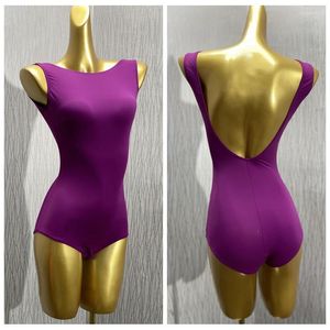 Scen Wear Body Suit for Dancing Practice Leotard Ballrom Under Dance Practice inbyggd ärmlös