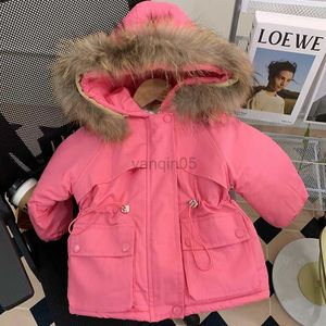 Down Coat Girls 'Coat Thicked Plush Cotton Jacket Winter Girls' Baby Thicked Children's Cotton Jacket Winter Coat Women HKD230725