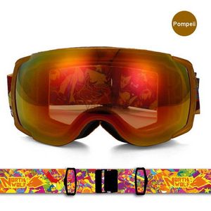 Kayak gözlükleri kuzey kurt unisex profesyonel kayak gözlükleri anti-fog çift kayak gözlükleri UV400 Kar Sporları Kayak Gözlük Snowboard Goggles HKD230725