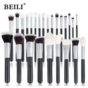 Ferramentas de Maquiagem BEILI Black 15-25 pçs Conjunto de Pincéis de Maquiagem Cabra Sintético Base Pó Blush Sombra Sobrancelha Pincel de Maquiagem 230724