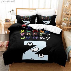 Alphabet Lore Bettwäsche-Set Einzelbett Twin Full Queen King Size Bettset Aldult Kid Schlafzimmer Bettbezug Sets 3D Anime Bettlaken Set L230704