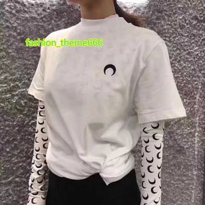 Kadın T-shirt 24ss Yeni Aşıklar En İyi Gömlekler Tee Yarım Ay Gündelik Soylu Kollu Ses Singlet Tasarımcı Jumper Suit Tees Dışı Üstler Alt Femme pas Cher Deniz Pantolon