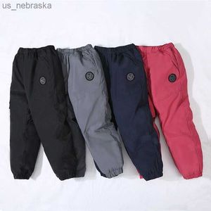 Casual Girl Boy Solid Winter Pants 90 Dowm Thick Warm Trousers Waterproof Ski Pants 214 Years Elastic Sports Baby Kid Pant L230518