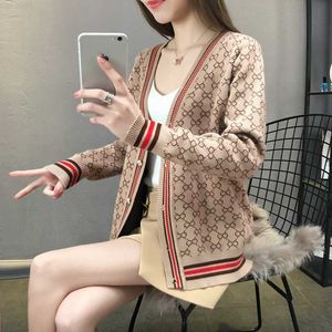 Women's Sweaters designers clothes Knitted cardigan jacket autumn and winter style ice silk loose small fragrant retro jacquard exterior L230725