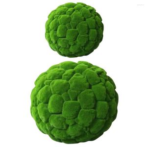 Decorative Flowers 2 Pcs Grass Home Decor Balls Bowl Centerpiece Preserved Tufting Plants Aquarium Fillers