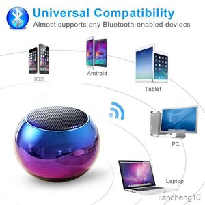 Altoparlanti portatili Mini altoparlante Bluetooth con microfono Wireless Sound Box Music Cell Phone Tablet Metal Loud Speake Subwoofer portatile R230725