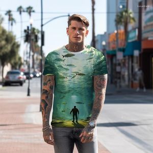 Herren-T-Shirts, Sommer-Shirts, Motiv: 3D-Druck, Freizeit-Modetrend