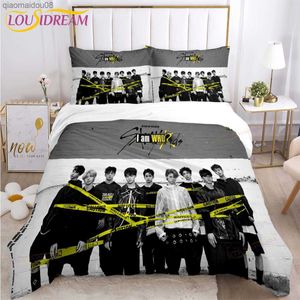 Stray Kids Kpop sängkläder Set Däcke Cover Comporter Bed Single Twin Full Queen Kids Girl Boys Gift Bed Set Bed Sheet L230704