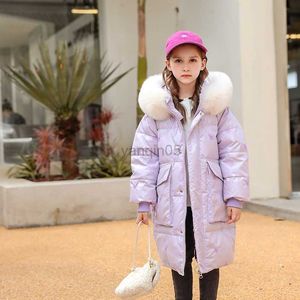 Down Coat Girls' Winter Down Jacket Children's Long Thickened Hooded Overcoat Kids Parker Coat Clothes 9 to 14 Years Fashion Outfit HKD230725