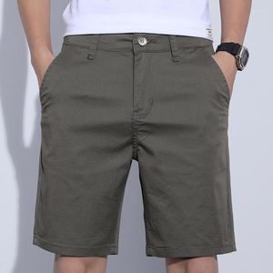 Men's Shorts 5 Colors Classic Style Slim 2023 Summer Business Fashion Thin Stretch Short Casual Pants Male Beige Khaki Gray