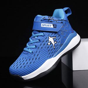 Hot Sale Cheap Kids Basketball Sneakers Mesh Breathable Basketball Sports Shoes For Boys Non-slip Child Athletic Trainer Shoes