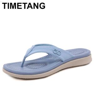 Chinelos TIMETANGSummer Beach Shoes For Women Fashion New Ladies Chinelos Casual Plana Antiderrapante Chinelos Macio Leve Feminino Sandali L230725