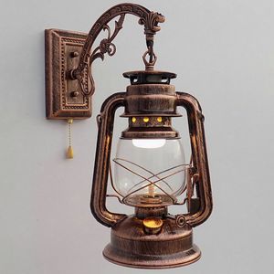 Altro Casa Giardino E27 Lampada da parete Resistente all'acqua Decorazione antivento Lampada a cherosene el Sconce Motel Corridoi in bronzo per interni retro esterni 230725