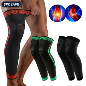 Scaldamuscoli per braccia Sport Maniche a compressione per gamba intera Supporto per ginocchio lungo per ciclismo Corsa Pallacanestro Sollevamento pesi Allenamento Sollievo dal dolore articolare 230725