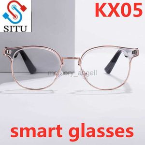 Inteligentne okulary KX05B Smart Szklanki bezprzewodowe Bluetooth bez użycia rąk wywoławcze audio otwarte ucha anty-blase Light Lekkie okulary HKD230725