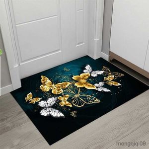 Carpets Entrance Doormat Welcome Mat Anti-slip Bedroom Living Room Bedside Area Rug Nordic Butterfly Soft Carpet Home Decoration R230725