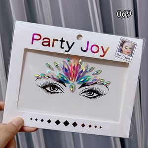 Funkelnd glänzende 3D-Diamant-Strasssteine, Gesichts-Tattoo-Aufkleber, Make-up-Augenbrauen-Aufkleber, Gesichtsschmuck, selbstklebender Party-Gesichtsschmuck