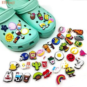 HYBkuaji food drink shoe charms wholesale shoes decorations shoe clips pvc buckles for shoes