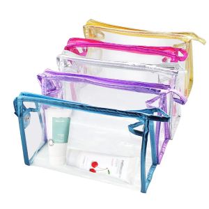 Clear Waterproof Makeup Bags Fashion Women Transparent Cosmetic Bag Travel Storage Bags 5 Colors