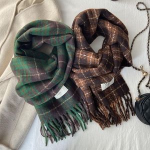 Scarves INS Dongdaemun Plaid Scarf Women's Autumn And Winter Versatile Korean Style Long Warm Student Couple British Fashion