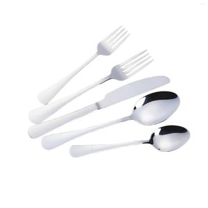 Dinnerware Sets 5-Piece Flatware Set With Steak Knives Stainless Steel Cutlery Dishwasher Safe For Kitchen Restaurant