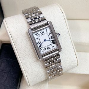 Kvinnors klockor Top Brand Quartz Simple Square Dial Classic Women Watch Elegent Pure Rostly Steel Silver Luxury Wristwatch Lady Dress Clock 230725