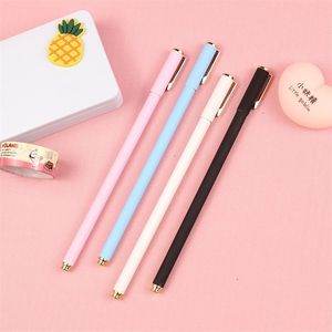 Caneta de gel de metal com letras finas Artigos de papelaria para estudantes Simple Carbon Signature Ball Pen Ins Wind Water-Based 0,5 Frosted