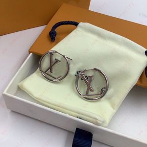 Titanium steel letter large Circle Hoop & Huggie earrings, metallic sexy women's earrings, designer fashion items, parties, gifts, high quality with box