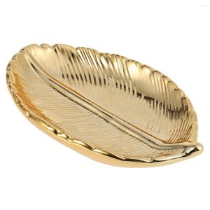 Plates Jewelry Dish Tray Holder Gold Plate Ring Trinket Storage Organizer Display Ceramic Decoration Bowl Bracelet Earring Necklace