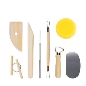 UPS 8pcs/set Reusable Diy Pottery Tool Kit Home Handwork Clay Sculpture Ceramics Molding Drawing Tools 7.24