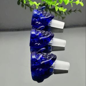 Glaspfeifen Rauchen geblasener Wasserpfeifen Herstellung mundgeblasener Bongs Neuer blauer Nasenglas-Blasenkopf