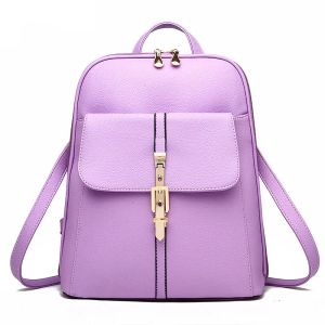 Mochilas femininas de couro macio de alta qualidade, bolsas escolares de grande capacidade para meninas, bolsa de ombro, bolsa feminina, mochila de viagem